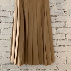Vintage pleated camel midi skirt